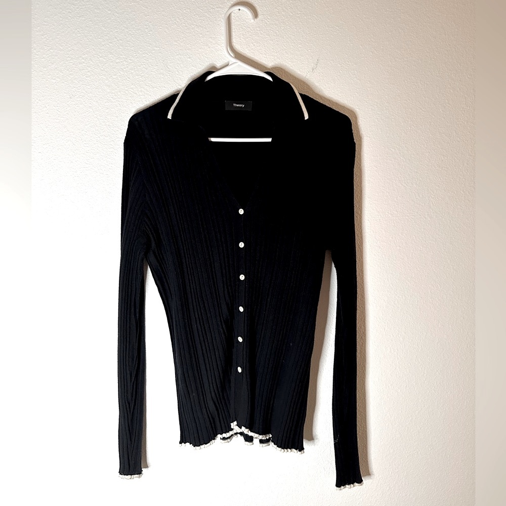 Theory - button down ribbed cardigan